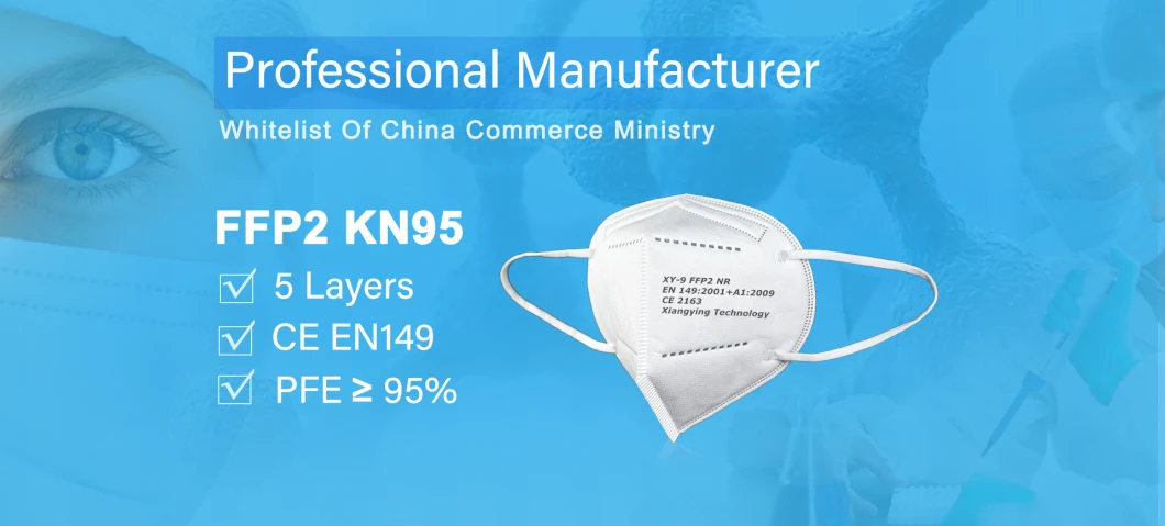 Mask Manufacturers China 5 Ply Non-Woven FFP2 Face Mask Earloop KN95 Mask