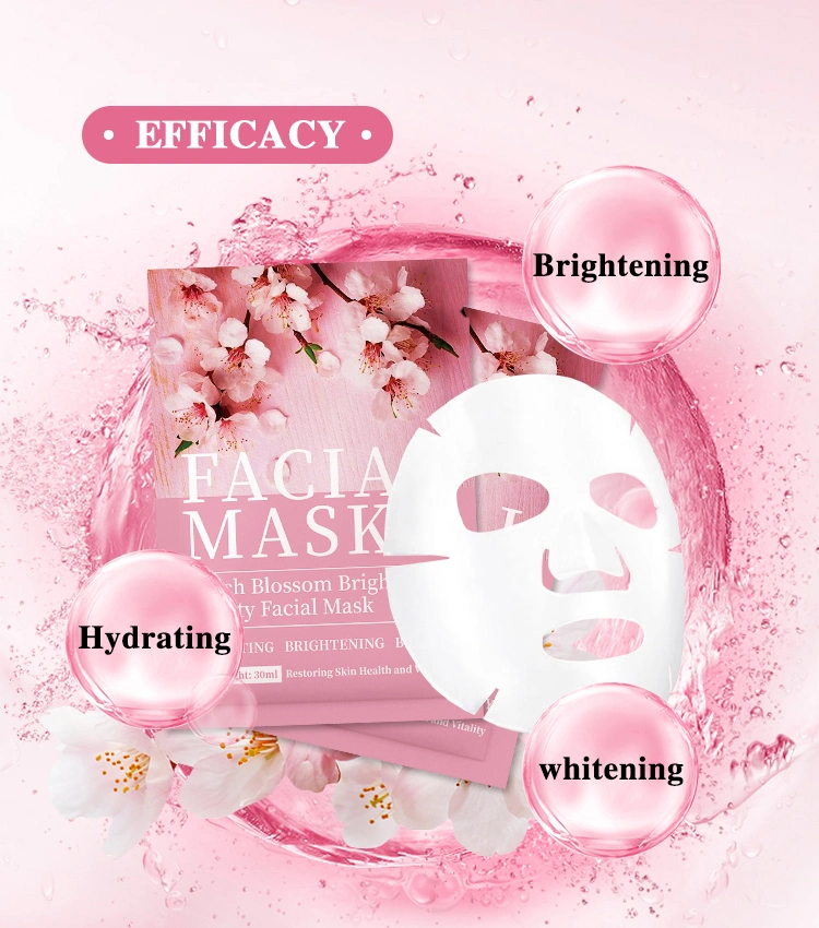 Wholesale Face Care Peach Blossom Brightening Hydrating Beauty Facial Mask for Lady